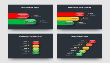 Yaratıcı Profil 2-3-4-5 Element Diyagram Çerçeve Tasarım Vektör İllüzyonu Seti. Görsel Görselleştirme 2345 Adım Bilgilendirme Sunum Şablonu.