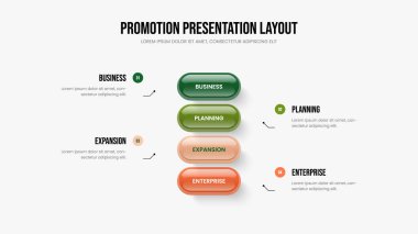 Kurumsal Çözüm Sunumu Vektör İllüstrasyonu. Dijital Showcase Four Element Diyagram Slayt Şablonu. Pazarlama Insight 4 Seçenek Bilgi Çerçeve Tasarımı.