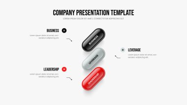 Şirket Insight 3. Adım Diyagram Sunum Şablonu. Profesyonel Profil Çerçeve Tasarım Vektörü İllüstrasyonu. Pazar Görselleştirme Üç Seçenek Bilgisel Slayt Gösterimi Düzeni.