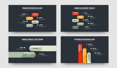 Hizmet Performansı Dört Beş İki Üç Seçenek Slayt Gösterisi Tasarım Vektörü İllüstrasyon Koleksiyonu. Şirket Planlama 4523 Element Diyagramı Kaydırma Yerleşimi Ayarları.
