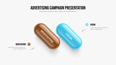 Yatırımcı Büyümesi 2 Adım Bilgisel Sunum Düzeni. Atılgan Planı 2 Element Diyagramı Kayma Şablonu. Şirket Portföyü Slayt Gösterisi Tasarım Vektörü İllüstrasyonu.