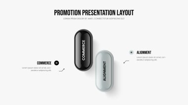 Ürün Portföyü 2 Element Bilgi Çerçeve Düzeni. İş Görselleştirme İki Adım Diyagram Slayt Gösterisi Tasarımı. Modern Gösteri Şablonu Kaydırma Şablonu Çizimi.