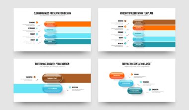 Yatırımcı Kampanyası 4523 Seçenek Slayt Gösterisi Şablonu Paketi. Pazarlama Performansı 4-5-2-3 Basamaklı Bilgi Kaydırma Şablonu Resmetme Ayarları.