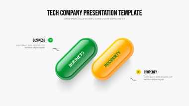 Atılgan 'ın 2. Adım Diyagram Kayma Tasarımı. Finansal Analiz Sunum Düzeni Vektör İllüstrasyonu. Profesyonel Strateji İki Element Bilgi Şablonu.