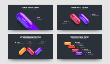 İş Raporu 1-2-3-4 Element Diyagram Slayt Gösterisi Tasarım Vektörü Resimleri Koleksiyonu. Yatırımcı Giriş 1234 Adım Bilgi Kaydırma Şablonu Ayarla.