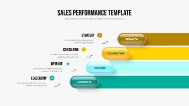 Pazarlama Fırlatma 4 Seçenek Bilgi Kaydırma Düzeni. Şirket Görselleştirme Çerçeve Tasarım Vektörü İllüstrasyonu. Modern Portföy Dört Adım Diyagram Sunum Şablonu.
