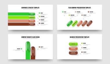 Dijital Planlama 4-5-2-3 Element Bilgi Slayt Gösterisi Vektör Çizim Koleksiyonu. Yaratıcı Yenilik 4523 Seçenek Diyagramı Sunum Tasarımı.