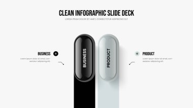 Finansal Görselleştirme İki Adım Bilgi Kaydırma Şablonu. Piyasa İnovasyonu 2 Seçenek Diyagram Sunum Tasarımı. Danışmanlık Geliştirme Çerçeve Düzeni Vektör İllüstrasyonu.