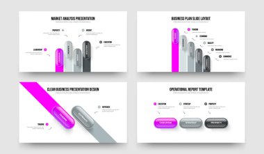 Pazarlama Gözden Geçirmesi 4-5-2-3 Seçenek Diyagramı Sunum Tasarım Vektörü İllüstrasyon Seti. Profesyonel Kampanya 4523 Element Bilgi Kaydırma Şablonu Paketi.