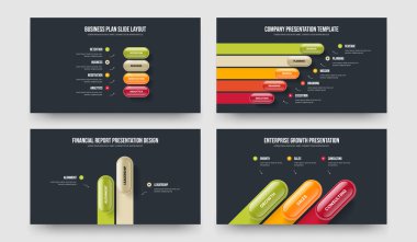Hizmet Portföyü 4523 Element Infographic Slayt Gösterisi Düzeni Koleksiyonu. Satışlar Giriş 4-5-2-3 Seçenek Diyagram Çerçeve Tasarım Vektör Çizimi.