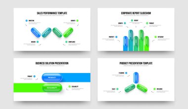 Danışma Brifingi 4523 Seçenek Bilgi Sunumu Düzenleme Seti. İş İcat Dört Beş İki Üç Adım Diyagram Şablon Vektör Resimleme Koleksiyonu.