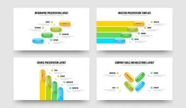 Yaratıcı Gösteri Dört Dört Dört Seçenek Slayt Gösterisi Slayt Gösterisi Vektör Çizim Paketi. Atılgan Performansı 4144 Element Bilgi Sunumu Tasarım Koleksiyonu.
