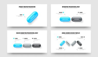 Modern Kampanya Bir İki Üç Dört Seçenek Bilgi Çerçeve Düzenleme Vektör İllüstrasyon Koleksiyonu. Girişim Stratejisi 1234 Adım Diyagram Sunum Tasarımı Ayarlandı.