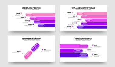 Proje İçgörü 4523 Seçenek Şablonu Şablonu Ayarlandı. Sayısal İnceleme Dört Beş İki Üç Adım Bilgi Kaydırağı Tasarım Vektörü Çizim Paketi.