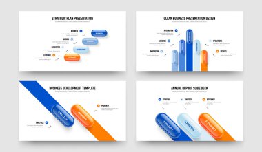 Finansal Kampanya Dört Beş İki Üç Element Bilgi Kaydırağı Tasarım Vektörü İllüstrasyon Paketi. Profesyonel Büyüme 4523 Seçenek Çerçeve Düzeni Koleksiyonu.