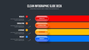 Atılgan Raporu 4 Seçenek Slayt Şablonu. Reklam Portföyü Çerçeve Düzenleme Vektör Resimleri. Satış İnovasyonu Dört Adım Bilgi Sunumu Tasarımı.