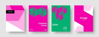 Yaratıcı Kitap Kapağı Düzeni. Geometrik Bayrak Tasarımı. Soyut Broşür Şablonu. İş sunumu. Poster. El ilanı. Geçmişi. Rapor verin. Portföy. Haber bülteni. Broşür. Marka Kimliği. Dergi
