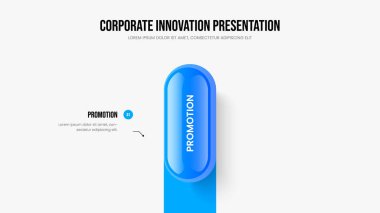 Pazarlama Analizi Sunumu Tasarım Vektörü İllüstrasyonu. İş Tahmini Bir Adım Diyagram Kaydırma Düzeni. Girişim 1 Seçenek Bilgilendirme Şablonu.