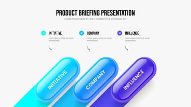 Finansal Hava Durumu Sunum Şablonu Vektör İllüstrasyonu. Modern Teklif 3 Element Bilgi Kaydırma Düzeni. Kurumsal İçgörü Üç Adım Diyagram Tasarımı.