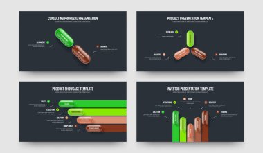 Görsel Görünüm İki Üç Dört Beş Seçenek Slayt Gösterisi Tasarım Vektörü İllüstrasyon Koleksiyonu. Ürün Raporu 2345 Element Bilgi Sunum Düzeni Paketi.