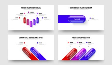 Yatırımcı Performans Beş Bir İki Üç Basamaklı Diyagram Sunum Şablonu Vektör Çizim Paketi. Hizmet Kampanyası 5123 Element Bilgi Kaydırma Yerleşimi Koleksiyonu.