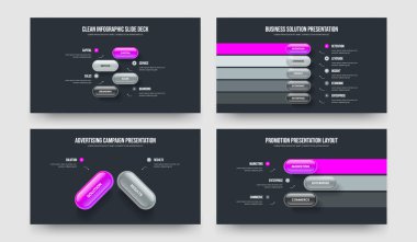 Satış Görselleştirme 4523 Element Diyagramı Slayt Gösterisi Yerleşimi. İş Profili Dört Beş İki Üç Adım Bilgi Sunumu Tasarım Vektör İllüstrasyon Koleksiyonu.