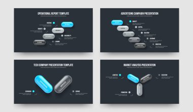 İş Önerisi 4-5-2-3 Basamaklı Diyagram Sunum Düzeni Vektör Çizim Paketi. Satışlar Görselleştirme 4523 Seçenek Slayt Gösterisi Şablonu Koleksiyonu.