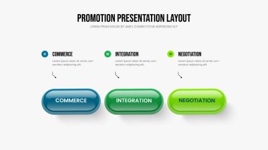 Modern İcat Sunum Şablonu Vektör İllüstrasyonu. Pazar Insight 3. Adım Bilgi Kaydırma Düzeni. Ürün Genel Görünümü Üç Element Diyagramı Slayt Gösterisi Tasarımı.