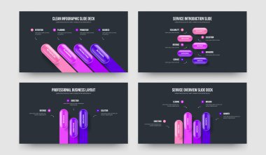 Dijital Büyüme Dört Beş Üç Element Diyagram Kaydırak Tasarım Vektörü Çizim Paketi. Profesyonel Planlama 4534 Adım Bilgisel Sunum Düzeni Koleksiyonu.