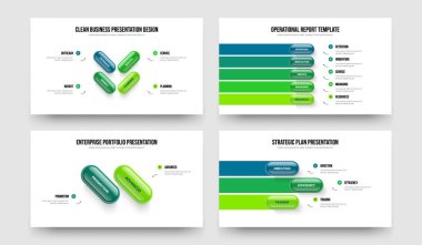 Proje Analizi Dört Beş İki Üç Adım Diyagram Tasarım Vektör Çizimi. Finansal İnovasyon 4523 Element Bilgi Slaytı Şablonu Koleksiyonu.