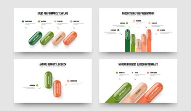 Şirket Insight Dört Beş İki Üç Basamaklı Slayt Gösterisi Şablon Vektör Resimleri Koleksiyonu. Yatırımcı Teklifi 4523 Seçenek Diyagramı Sunum Düzeni Paketi.