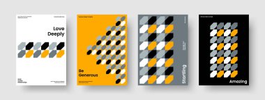 Geometrik Kitap Kapağı Şablonu. Soyut Poster Düzeni. İzole Flyer Tasarımı. Geçmişi. Broşür. Pankart. İş sunumu. Rapor verin. Broşür. Portföy. Günlük. Katalog. Haber bülteni. Broşür