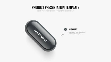 Pazarlama Geliştirme Sunum Şablonu Vektör İllüzyonu. Satış Görselleştirme 1 Element Bilgi Slayt Gösterisi Düzeni. Proje Portföyü Bir Seçenek Diyagramı Slayt Tasarımı.