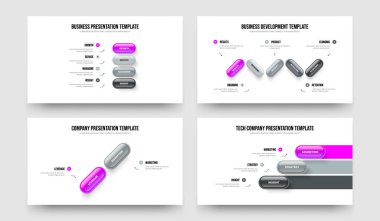Pazarlama Brifingi 4-5-2-3 Element Diyagramı Kaydırma Şablonu Çizim Kümesi. Proje Gösterimi 4523 Adım Bilgisel Çerçeve Düzeni Koleksiyonu.