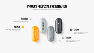 Hizmet Geliştirme Slayt Gösterisi Şablon Resimleri. Yatırımcı Raporu Dört Seçenek Diyagram Tasarımı. Pazar Gözden Geçirmesi 4 Adım Bilgisel Kaydırma Düzeni.