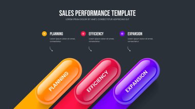 Yatırımcı Gösterisi Üç Element Diyagramı Sunum Tasarımı. İş Stratejisi 3 Seçenek Bilgi Kaydırma Şablonu. Hizmet Geliştirme Slayt Gösterisi Düzeni Vektör İllüstrasyonu.