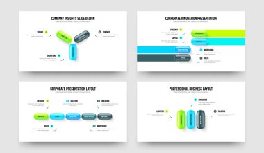 Pazar Önerisi 3-4-5-3 Element Bilgi Kaydırma Düzeni Vektör Resimleri Koleksiyonu. Ürün Kampanyası 3415 Adım Diyagramı Çerçeve Tasarımı Paketi.