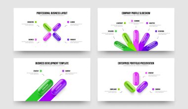 Satış Portföyü 4523 Element Diyagram Çerçeve Tasarımı Seti. Modern Görselleştirme Dört Beş İki Üç Adım Bilgi Slayt Gösterisi Vektör Çizim Koleksiyonu.