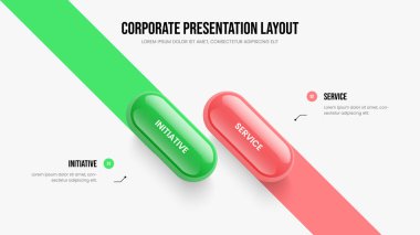 Modern Hava Durumu İki Seçenek Bilgisel Çerçeve Düzeni. Kurumsal Genel Bakış Sunum Şablonu Vektör İllüstrasyonu. Pazarlama Planı 2 Element Diyagramı Slayt Gösterisi Tasarımı.
