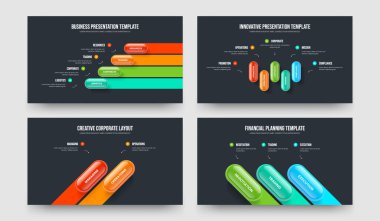 Satış Tanıtımı Dört Beş İki Üç Adım Bilgi Slaytı Slayt Gösterisi Tasarım Vektörü İllüstrasyon Paketi. Proje Başlatma 4523 Element Diyagramı Kaydırma Şablonu Koleksiyonu.