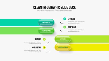 İş Önerisi 4 Seçenek Bilgi Çerçeve Tasarımı. Reklam Genel Görünümü Sunum Şablonu Vektör İllüstrasyonu. Görsel Performans Dört Adım Diyagram Slayt Gösterisi Düzeni.