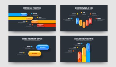 Profesyonel Fırlatma Dört Beş İki Üç Adım Diyagram Kaydırak Tasarım Vektör Çizimi. Hizmet Stratejisi 4523 Element Bilgi Sunum Düzeni Koleksiyonu.