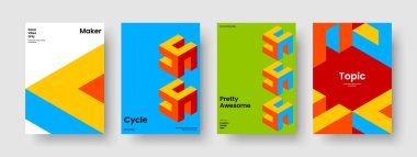 Geometrik Kitap Kapağı Şablonu. İzole Broşür Tasarımı. Modern Arkaplan Düzeni. Rapor verin. Poster. İş sunumu. El ilanı. Pankart. Haber bülteni. Günlük. Broşür. Not defteri. Reklamcılık