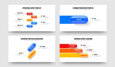 Görsel görselleştirme beş bir iki üç adım diyagram kaydırma şablonu çizim seti. Pazar Geliştirme 5123 Element Bilgi Sunumu Tasarım Koleksiyonu.