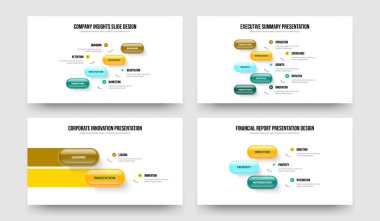 Pazarlama Görselleştirme 4523 Element Diyagramı Sunum Düzeni Ayarlandı. Danışmanlık Portföyü 4-5-2-3 Seçenek Slayt Gösterisi Tasarım Vektörü İllüstrasyon Koleksiyonu.