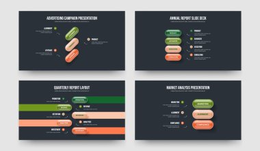Profesyonel Geliştirme Üç Dört Beş Üç Seçenek Slayt Gösterisi Şablon Vektör İllüstrasyon Paketi. Danışmanlık Giriş 3415 Adım Diyagram Çerçeve Düzenleme Ayarları.