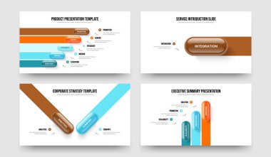 Finansal İcat 5133 Seçenek Diyagram Slayt Şovu Tasarım Paketi. Görsel Teklif Beş Bir İki Üç Adım Bilgiler Şablon Vektör İllüstrasyon Koleksiyonu.