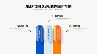 Pazarlama Portföyü 3 Element Bilgi Şablonu. Görsel Gözden Geçirme Üç Adım Diyagramı Kaydırma Düzeni. Yatırımcı İcat Sunumu Tasarım Vektörü İllüstrasyonu.
