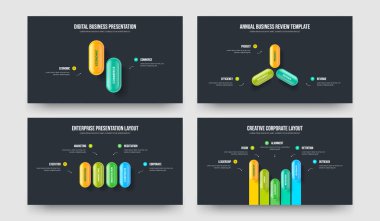 Modern Hava Tahminleri İki Üç Dört Beş Adım Bilgi Kaydırma Şablonu Vektör Resimleri Paketi. Proje Kampanyası 2345 Seçenek Diyagramı Sunum Tasarım Koleksiyonu.