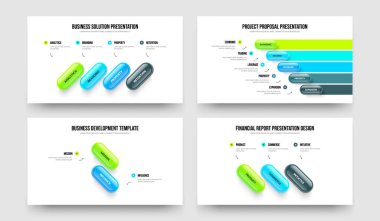 Kurumsal Çözüm 4-5-2-3 Seçenek Bilgi Kaydırağı Tasarım Vektörü Çizim Paketi. Atılgan Brifingi 4523 Adım Diyagramı Sunum Düzeni Koleksiyonu.